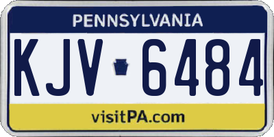 PA license plate KJV6484