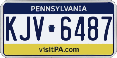 PA license plate KJV6487