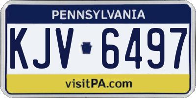 PA license plate KJV6497