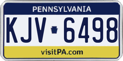 PA license plate KJV6498