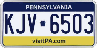 PA license plate KJV6503