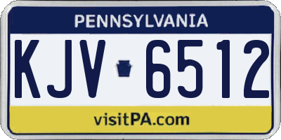 PA license plate KJV6512