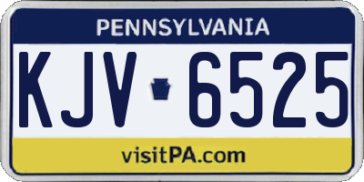 PA license plate KJV6525