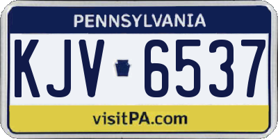 PA license plate KJV6537