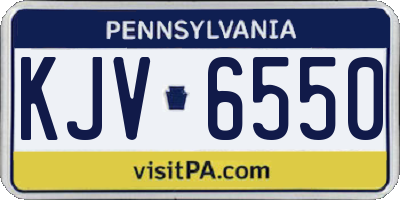 PA license plate KJV6550