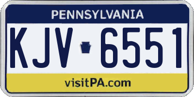 PA license plate KJV6551