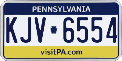 PA license plate KJV6554