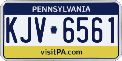 PA license plate KJV6561