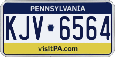 PA license plate KJV6564