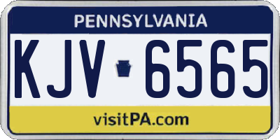 PA license plate KJV6565