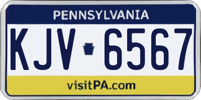 PA license plate KJV6567