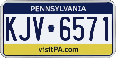 PA license plate KJV6571