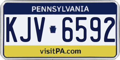 PA license plate KJV6592