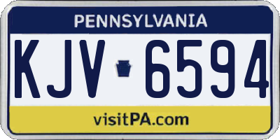 PA license plate KJV6594