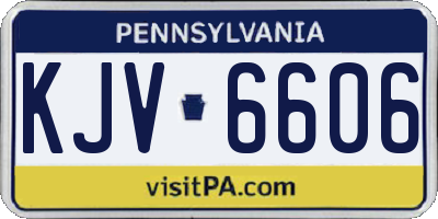 PA license plate KJV6606