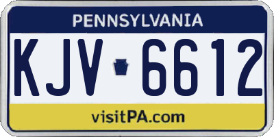 PA license plate KJV6612