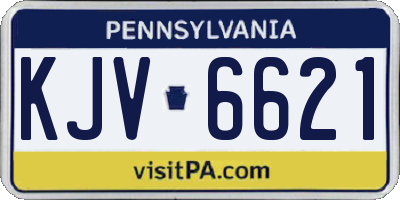 PA license plate KJV6621