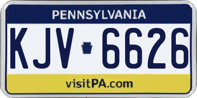 PA license plate KJV6626