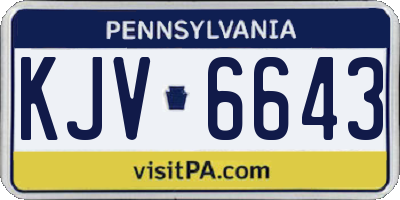PA license plate KJV6643
