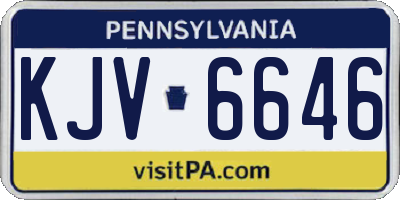 PA license plate KJV6646