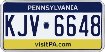 PA license plate KJV6648
