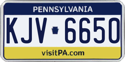 PA license plate KJV6650