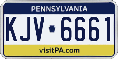 PA license plate KJV6661