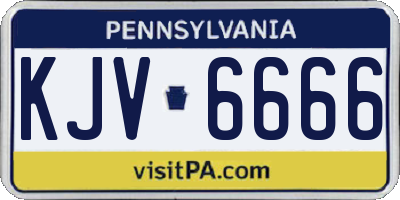 PA license plate KJV6666