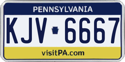 PA license plate KJV6667