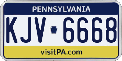 PA license plate KJV6668
