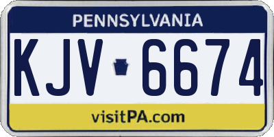 PA license plate KJV6674
