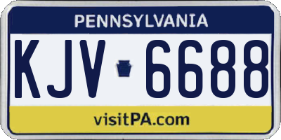 PA license plate KJV6688