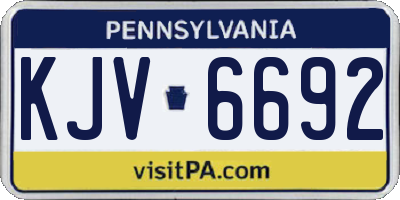 PA license plate KJV6692