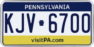 PA license plate KJV6700