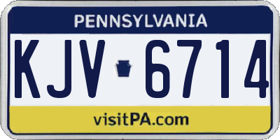 PA license plate KJV6714