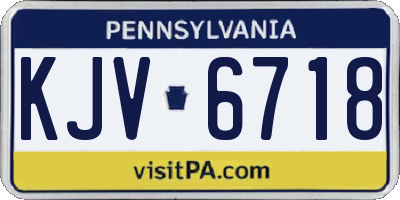 PA license plate KJV6718