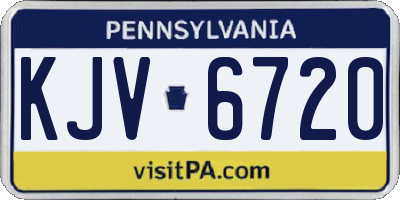 PA license plate KJV6720