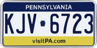 PA license plate KJV6723
