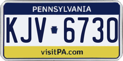 PA license plate KJV6730