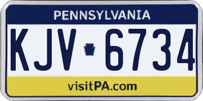 PA license plate KJV6734
