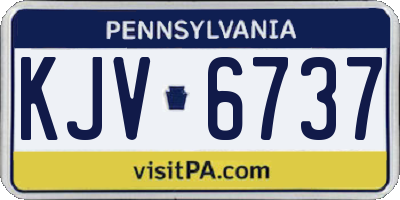 PA license plate KJV6737