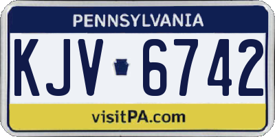 PA license plate KJV6742