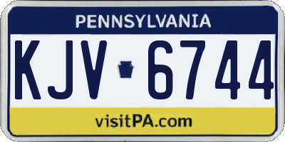 PA license plate KJV6744