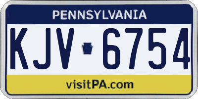 PA license plate KJV6754