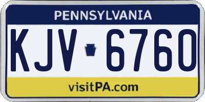 PA license plate KJV6760