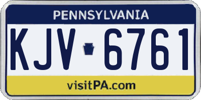 PA license plate KJV6761