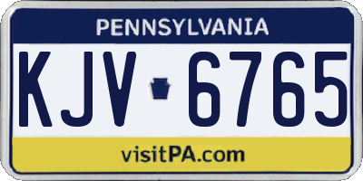 PA license plate KJV6765