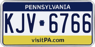 PA license plate KJV6766