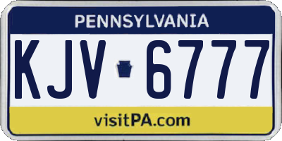 PA license plate KJV6777