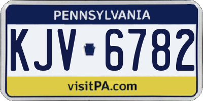 PA license plate KJV6782